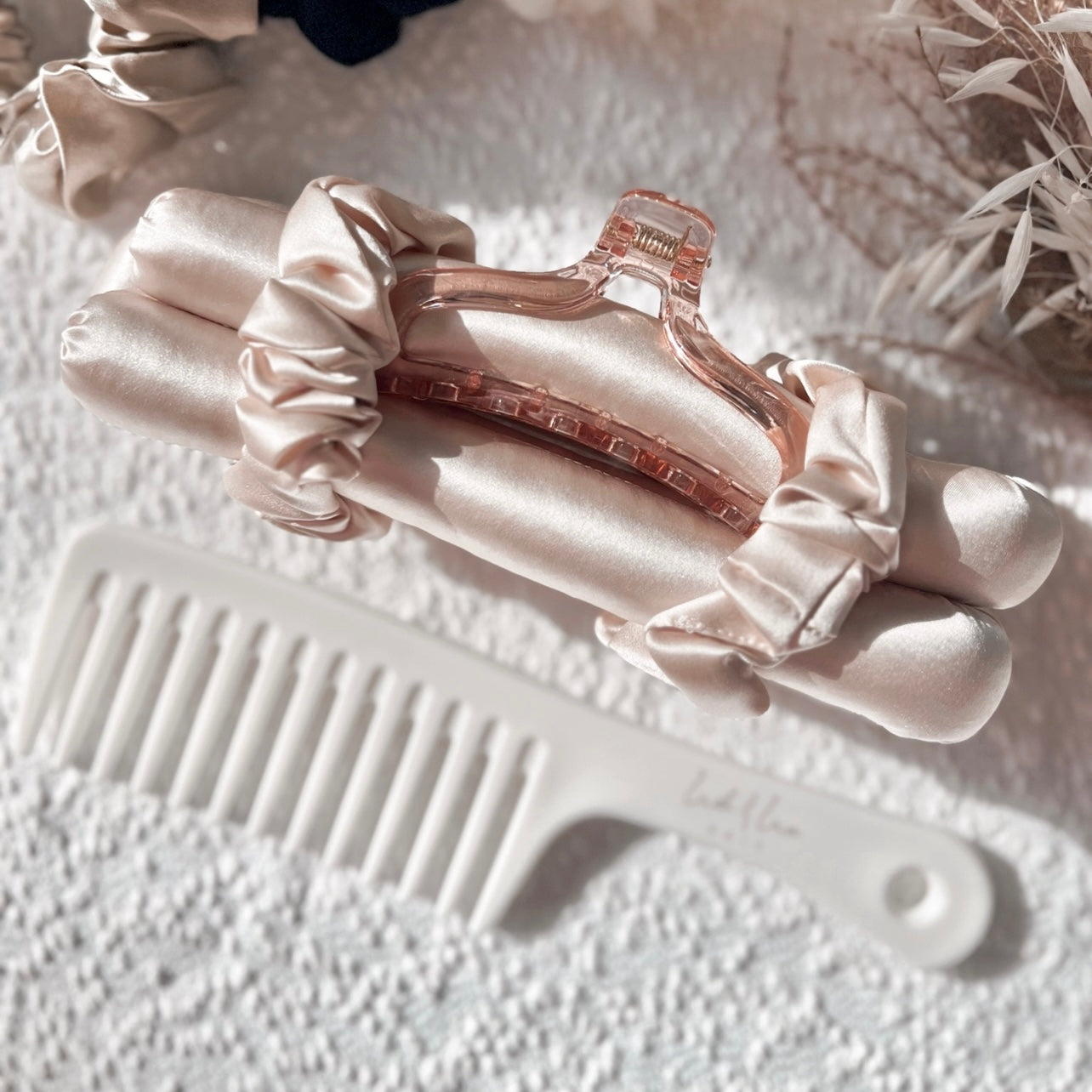 Lush and Luxe Hair mulberry silk heatless curler