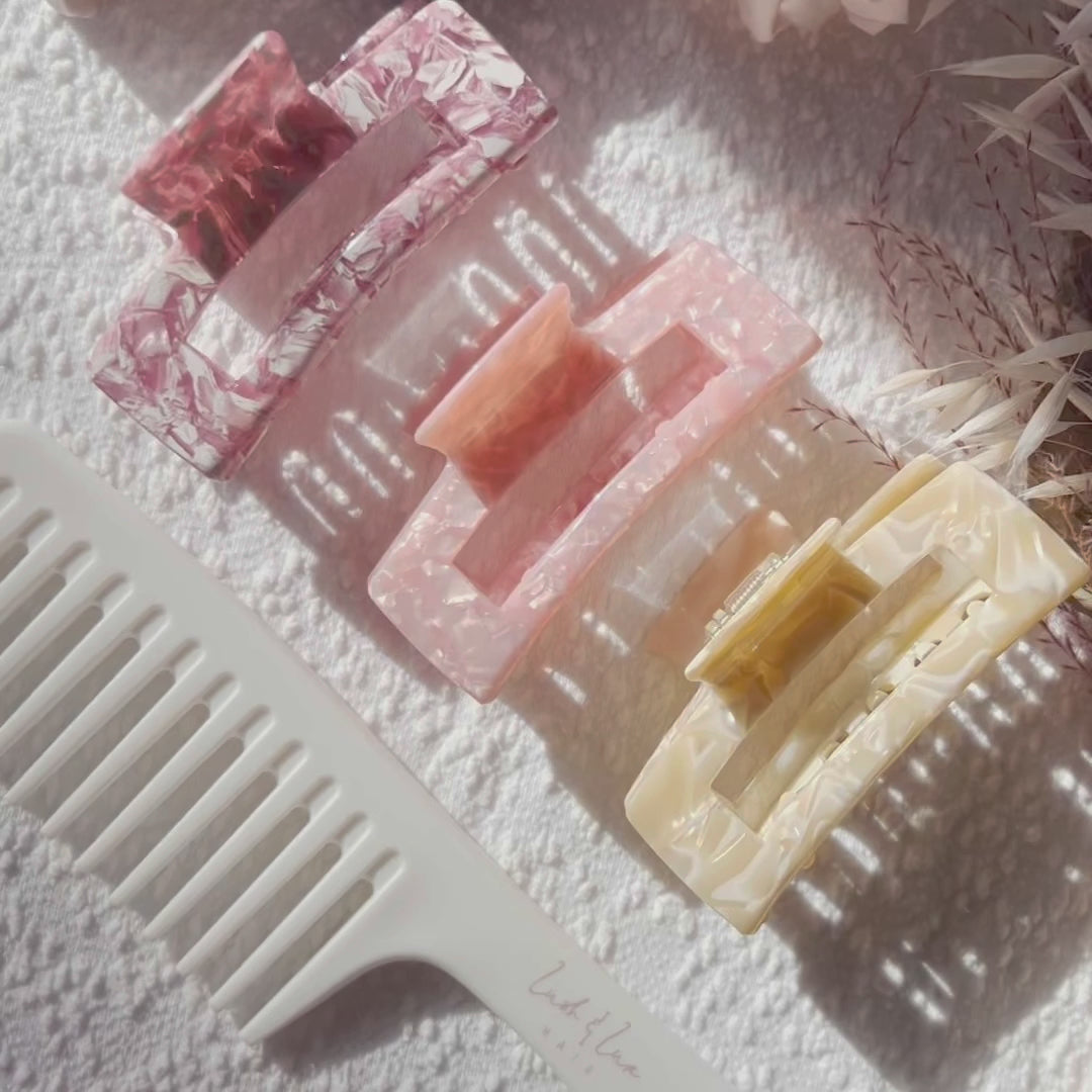 Lush and Luxe Hair acetate hair claws pink 