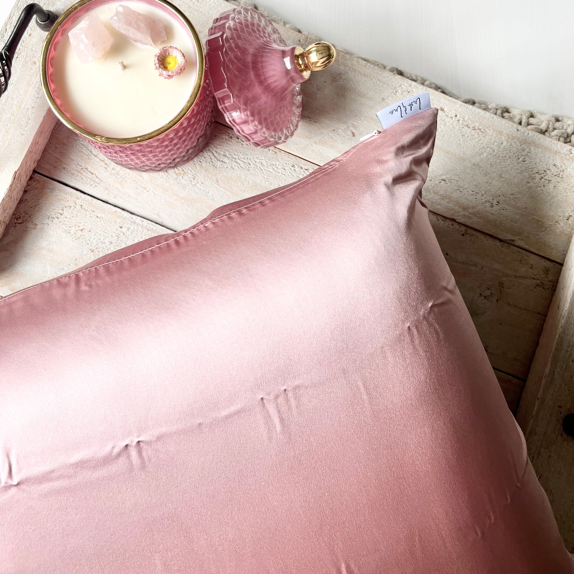 Mulberry silk hair protecting pillowcase cameo pink